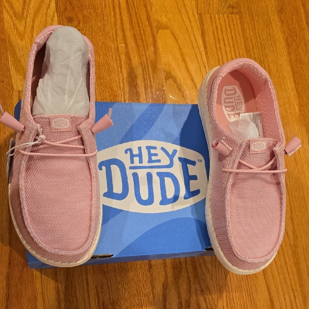 Hey Dude Wendy Stretch Sox Light Pink Knit Shoes - Picture 2 of 7